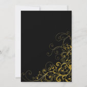 ブラック&金ゴールド結婚ズリハーサルディナー招待状 招待状 (裏面)