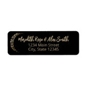 ブラック&金ゴールド結婚ムーン差出人住所ラベル ラベル (正面)