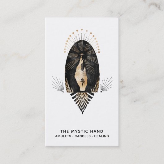 *~*ブラック·金ゴールド線神秘的な手の蛇 名刺 (正面)