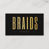 ブラック&金ゴールド編組ミニマリスト 名刺 (正面)