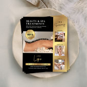 ブラック&金ゴールド美しいサロンスパロゴマーケティング チラシ