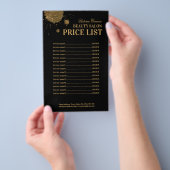 ブラック&金ゴールド美しいサロン新規価格表 チラシ (ハンドル)