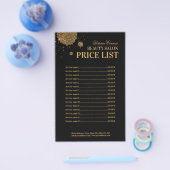 ブラック&金ゴールド美しいサロン新規価格表 チラシ (シングル)