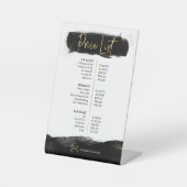 ブラック&金ゴールド美しいモダンサロン価格表 台座サイン (正面)