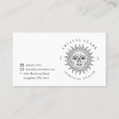 ブラック&金ゴールド美しい天空の太陽顔星 名刺 (裏面)