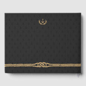 ブラック&金ゴールド航海のズ結婚ゲストブック ゲストブック (裏面)