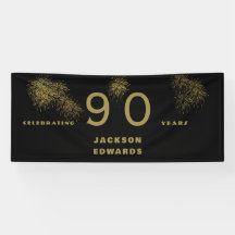 ブラック&金ゴールド花火90thブラックバースデーパーティー