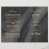 ブラック&金ゴールド葬儀プログラム |サービスの順序 (裏面)