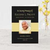 ブラック・金ゴールド葬儀記念事業 カード (黄色い花)