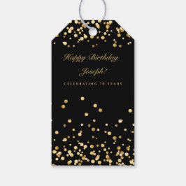 ブラック&金ゴールド誕生日 ギフトタグ