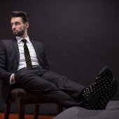 ブラック&金ゴールド農家ランチャーカウヘッド ネクタイ