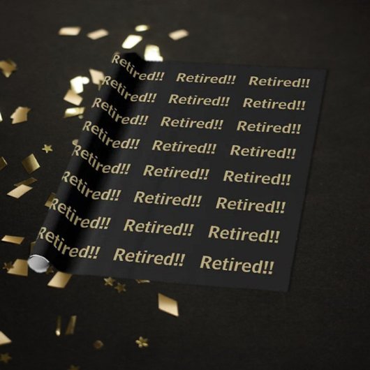 ブラック/金ゴールド退職した/リタイリーギフト包装紙 ラッピングペーパー