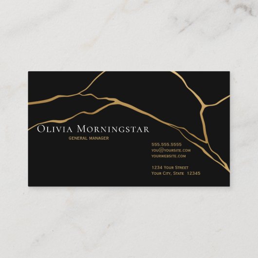 ブラック&金ゴールド錦次プロフェッショナル 名刺 (裏面)