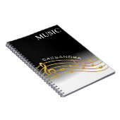 ブラック&金ゴールド音符スケール ノートブック (右側)