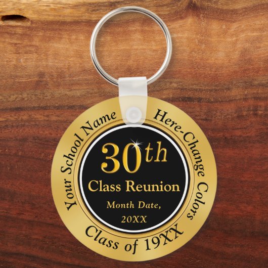 ブラック&金ゴールド高校懇親会アイディア30年 キーホルダー (裏面)