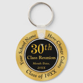 ブラック&金ゴールド高校懇親会アイディア30年 キーホルダー (裏面)