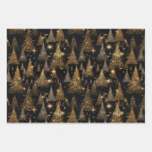 ブラック&金ゴールド高級クリスマス ラッピングペーパーシート (正面2)