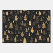 ブラック&金ゴールド高級クリスマス ラッピングペーパーシート (正面2)