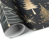 ブラック&金ゴールド高級クリスマス ラッピングペーパー (ロールコーナー)