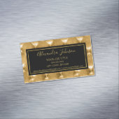 ブラック&金ゴールド高級サロンピロークッション マグネット名刺 (インサイチュ)