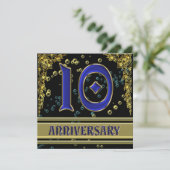 ブラック&金ゴールド10周年記念パーティー 招待状 (スタンド正面)