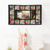 ブラック&金ゴールド17フォトコラージュ卒業パーティー 横断幕 (インサイチュ)