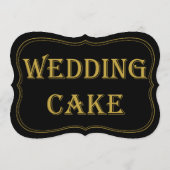 ブラック&金ゴールド1920年のギャツビー結婚のケーキの看板 (裏面)