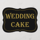 ブラック&金ゴールド1920年のギャツビー結婚のケーキの看板 (正面)