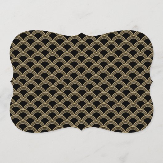 ブラック&金ゴールド1920年のギャツビー結婚のゲストブックサイン 招待状 (裏面)