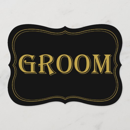 ブラック&金ゴールド1920年のギャツビー結婚の新郎サイン 招待状 (裏面)