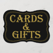 ブラック&金ゴールド1920年代のギャツビーのウェディングカードサイン (裏面)