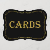 ブラック&金ゴールド1920年代のギャツビーのウェディングカードサイン 招待状 (裏面)