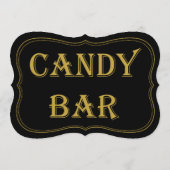 ブラック&金ゴールド1920年代のギャツビー結婚ズ・キャンディ・バーサイン (裏面)