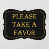 ブラック&金ゴールド1920年代のギャツビー結婚式の引き出物サイン (裏面)