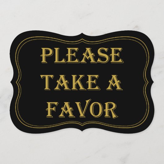 ブラック&金ゴールド1920年代のギャツビー結婚式の引き出物サイン (裏面)