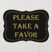 ブラック&金ゴールド1920年代のギャツビー結婚式の引き出物サイン (正面)