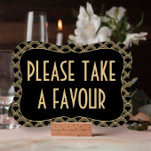 ブラック&金ゴールド1920年代のギャツビー結婚式の引き出物サイン 招待状