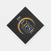 ブラック&金ゴールド2024テキサス州トータル太陽のEclipseファミリー スタンダードランチョンナプキン (角)