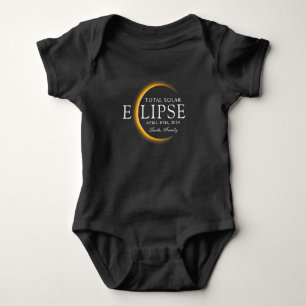 ブラック&金ゴールド2024テキサス州トータル太陽のEclipseファミリー ベビーボディスーツ