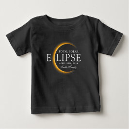 ブラック&金ゴールド2024テキサス州トータル太陽のEclipseファミリー ベビーTシャツ