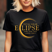 ブラック&金ゴールド2024テキサス州トータル太陽のEclipseファミリー Tシャツ