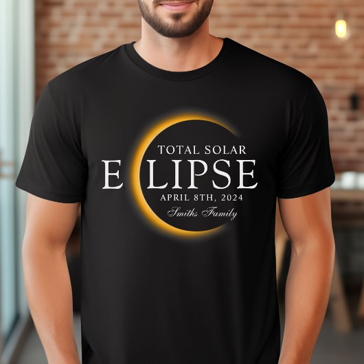 ブラック&金ゴールド2024テキサス州トータル太陽のEclipseファミリー Tシャツ