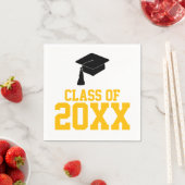 ブラック&金ゴールド2024年卒業パーティーのクラス スタンダードカクテルナプキン (インサイチュ)