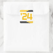 ブラック&金ゴールド24年卒業 スクエアシール (バッグ)