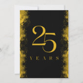 ブラック&金ゴールド25結婚周年 招待状 (裏面)