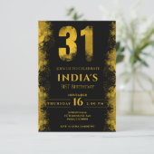 ブラック&金ゴールド31th誕生日パーティー 招待状 (スタンド正面)