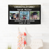 ブラック&金ゴールド3 2025年写真卒業クラス 横断幕 (インサイチュ)