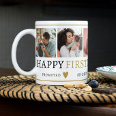 ブラック&金ゴールド5フォトコラージュおばあちゃんの母の日 コーヒーマグカップ