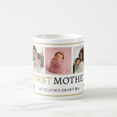 ブラック&金ゴールド5フォトコラージュおばあちゃんの母の日 コーヒーマグカップ (中央)