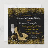 ブラック&金ゴールド50バースデーパーティーへ 招待状 (裏面)